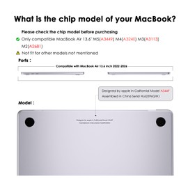 eleger Non-Rigid Case Compatible with MacBook Air 13 Inch M5 A3449 M4 A3240 M3 A3113 M2 A2681 Edition 2026 2025 2024 2022, Shatterproof Case for Mac Air 13.6 inch, Matte Black