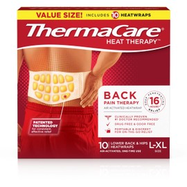 ThermaCare Advanced Back & Hip HeatWraps - Long-Lasting & Disposable Heat Therapy for Lower Back Pain, Muscle Soreness, & Herniated Discs - Drug-Free - HSA-/FSA-Eligible - L/XL - 10-Count