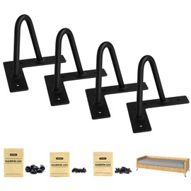 ROTHLEY Furniture Legs 4 Inch Hairpin Legs Solid Rods Legs for Furniture Set of 4 Couch Legs with Floor Protectors Sofa Legs Dresser Legs Heavy Duty Cabinet Leg DIY Projects Furniture Feet(Matt Black)