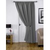 Emma Barclay Cali Woven Thermal Blackout Pencil Pleat Door Curtain in Grey-Width 45 inches x 84 inches Drop (114x213cm), 100% Polyester
