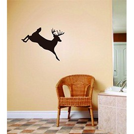 Jumping Running Deer Buck Image - 22 Colors Available – Size 8"X12" - Animal Hunting Hunter Man With Gun Picture Art - Boys Men Kids Bed Room Sports Hobbies - Peel & Stick Sticker - Vinyl Wall Decal - Discounted Sale Item