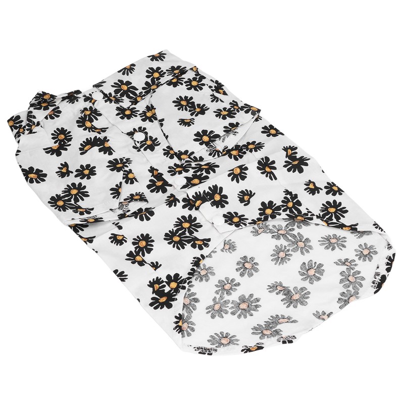 Daisy Print Dog Shirt Soft Breathable Flexible Pet T Shirt