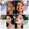 Sixberry Metallic 4th of July Blue Red Stars Face Gems