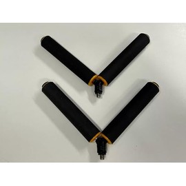 V-Style Fishing Rod Rollers, Black and Yellow, Set of 2, Adjustable Pole Support (6 inch rollers)