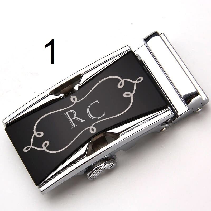 aplusashop ID Men's Belt Genuine Leather with Engraving Automatic Buckle