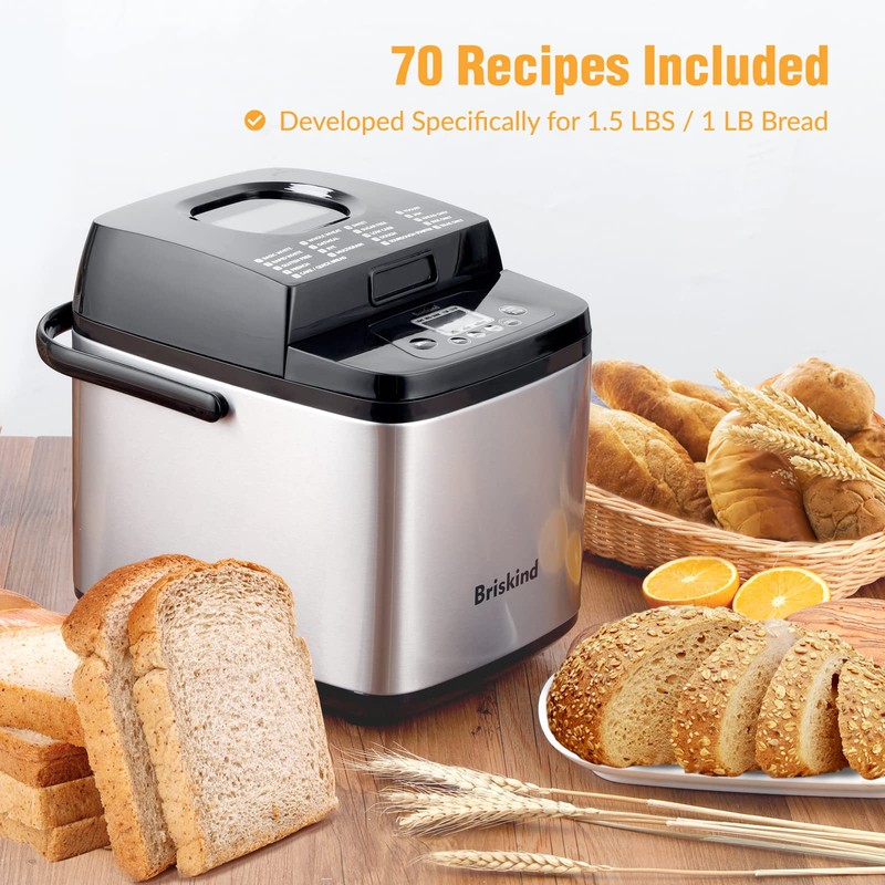Briskind 19-in-1 Compact Bread Maker Machine, 1.5 lb / 1