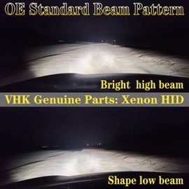 VHK for Toyota Avalon Venza HID Headlights Low Beam with D4S Xenon Bulbs 2011 2012 2013 2014 2015 2016, 6000K Bright White Light 90981-20024, 35W D4SC1 OEM Headlamp Replacement, Pack of 2