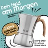 Morgenheld Premium Stainless Steel Espresso Maker Small with Reducing Strainer