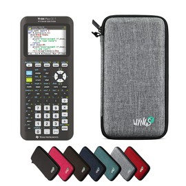 Calcuso TI-84 Plus CE-T Python Edition Graphing Calculator + WYNGS Protective Case Light Grey