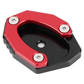 Aramox Moto Motorcycle Kickstand Pad, Durable Motorcycle Kick Stand Plate Side Stand Extension Pad Aluminium Alloy KSPâ106âSet Fit for Z650/Z900(red)