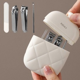 Jangman A736 Portable Nail Clipper, Ear Pick & Pusher Set with Luxury Case Cuticle Pusher Plate