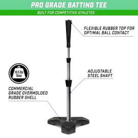GoSports Baseball & Softball Pro Batting Tee with Heavy-Duty Tripod Base Design and Adjustable Height