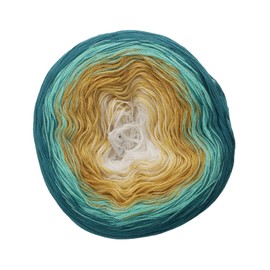 Wollbiene Aura Soft Colour Gradient Yarn, 250 g - 1000 m, 4-ply Filled, Bobbel Knitting Wool, Crochet, Bobbel Wool, Colour Gradient, Knitting Wool, Multicoloured (710 Petrol Harmony)