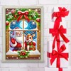 BlissYard Merry Christmas Banner Backdrop Santa Claus and Reindeer Window