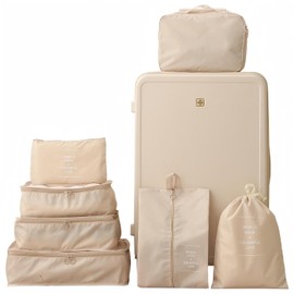 7-Piece Suitcase Organiser Set, Packing Cubes, Packing Cubes, Backpack Suitcase, Suitcase Organiser, Packing Bags Set for Clothes, Shoes, Travel Organiser Storage, with Laundry Bag, Clothes Bags (7