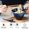 UNICASA Japanese Ramen Bowl Set with Chopsticks, Spoons and Rests,