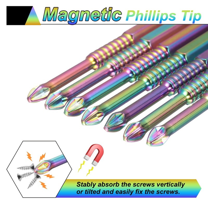 sourcing map 3pcs Impact Phillips Screwdriver Bit Set PH2 (#2)