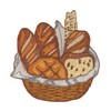 Embroidered Bread Basket Patch for Iron-On or Sew On Iron-On