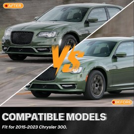 CYBORICH Dynamic Dual-Row White LED Side Marker Lights for Chrysler 300 2015-2023 Smoked Lens Front Rear Fender Lamps 4 Pcs with 4 Pigtail Connector Wires