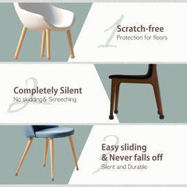 Chair Leg Caps Floor Protectors - (Square/16 Piece Set) | Double Felt for Easy Hardwood Floor Protection, No Noise, No Dust, Stronger Grip (36-37mm)