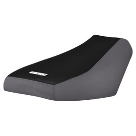 Enjoy Mfg Seat Cover - Compatible with Can Am 2023 Outlander 500/700/DPS/PRO/X/XT (PN:708002732) (Black TOP Standard) #408 (Logo) (Grey Sides/Black top)