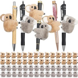 Moucuny 60 Pcs Koala Clip Bulk Koala Pencil Toppers Mini Koala Bear Stuffed Animal Cute Plush Animal Toy Gifts for Party Office Home Supplies Piñata Stuffer, Brown and Gray