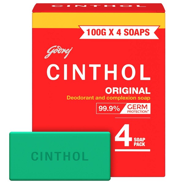 Cinthol Original Soap, 100g (Pack of 4)