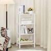 YUFAM 4 Tier Tall Wooden Bookshelf with Storage - Small