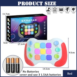 Light Up Pop it Game Quick Push Bubble Game,Red Puzzle Pop Games Fidget Toys,Electric Poppet Game,Speed Push Game Machine Popping Game for Kids Boys Girls 5+ 6+ 7 8 9 Year Old Christmas Birthday Gifts