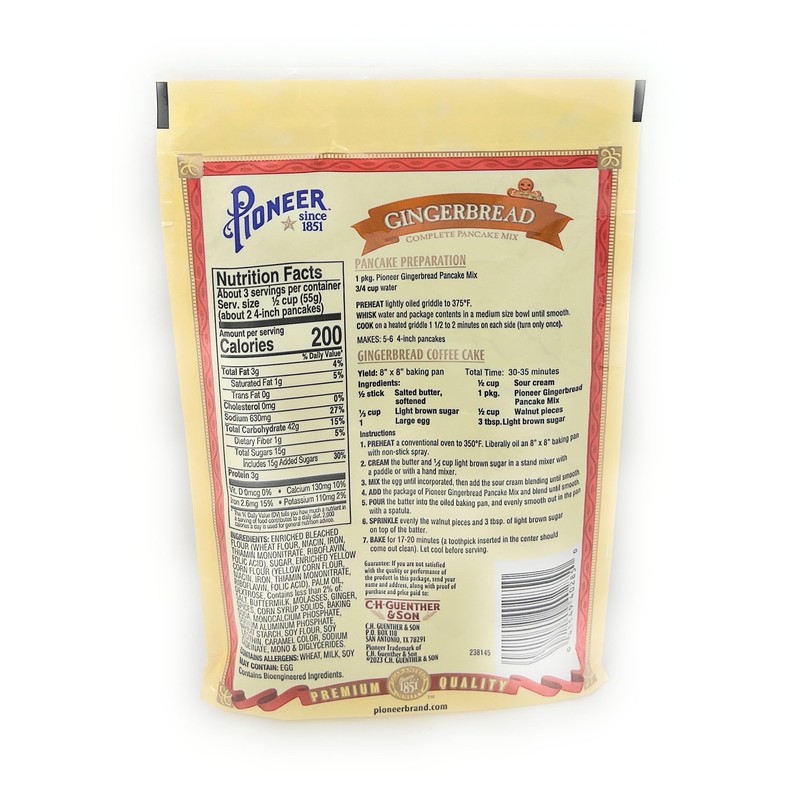 Pioneer Gingerbread Complete Pancake Mix 6oz - pack of 3