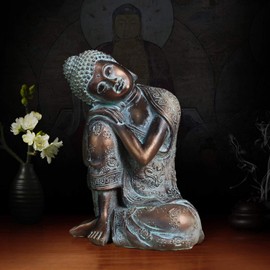 Buddha Statues, Resin Meditating Buddha Figurine Zen Decor Buda Statues for Living Room Garden Patio Deck Porch Yard Art Decoration