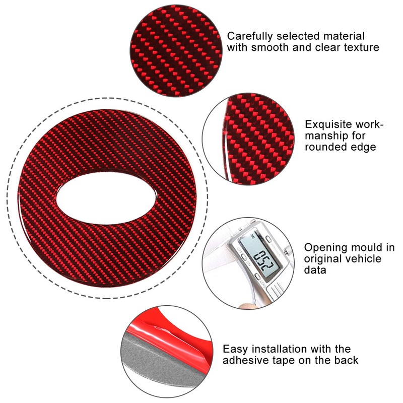 Left Hand Drive Carbon Fiber Interior Steering Wheel Sticker Trim