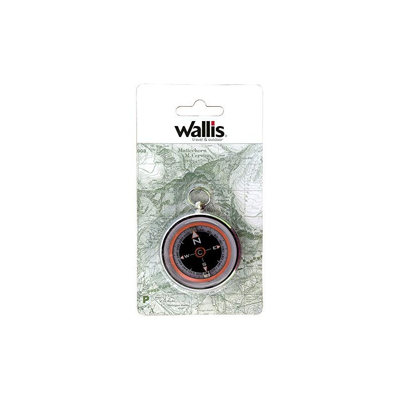 Wallis Brújula, Color Negro/Plata, Pequeño