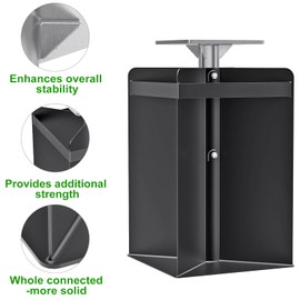 Dolibest Heavy Duty In-Ground Umbrella Base, All-Steel Ground Umbrella Stand, Universal Patio Umbrella Anchor, Space-Saver Design for Outdoor Offset Cantilever and Middle Pole Patio Umbrellas