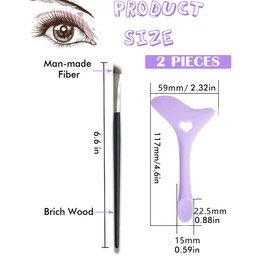 DogieLyn Slanted Ultra Thin Winged Eyeliner Brush Silicone Eye Liner Stencils Makeup Aid,Angled Eyeliner Brush Slanted-Small Thin Winged Liner Eyeshadow Eyebrow Tool(Purple)