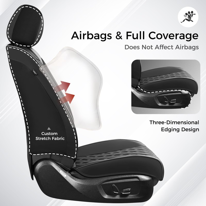 Huidasource Front Seat Covers, 5 Layers Car Seat Covers Front