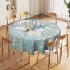 YSWOW Nautical Coastal Tablecloth Beach Starfish Coral Seashell Art Printed