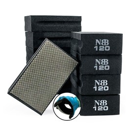 NBB Diamond Sanding/Polishing Pad Diamond Hand Buffing Pad Sanding Block with Foam Sponge Backing for Buffing and Grinding Sharp Edges and Plane of Granite Marble Stone Glass Ceramic (10, 120#)