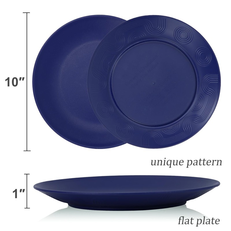 Wrova Wheat Straw Dinner Plates 10 Inch Unbreakable Set of
