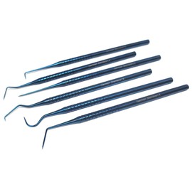 6 Professional Dental Tartar Scraper Tools Titanium Coated Single Ended Tartar Remover for Teeth, Dental Pick, Plaque Remover, Tooth Scraper for Added Oral Care at Home Surgical Stainless Steel