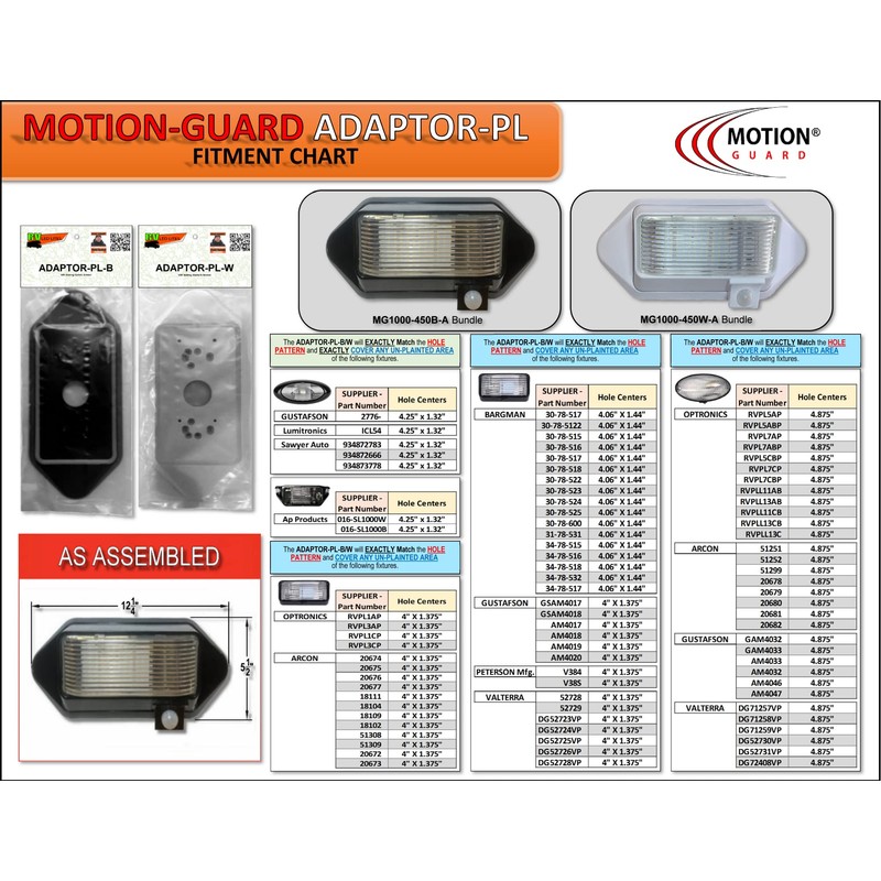 MOTION-GUARD MG1000-450W-A RV LED Motion Sensor Porch Light, 450 Lumens,