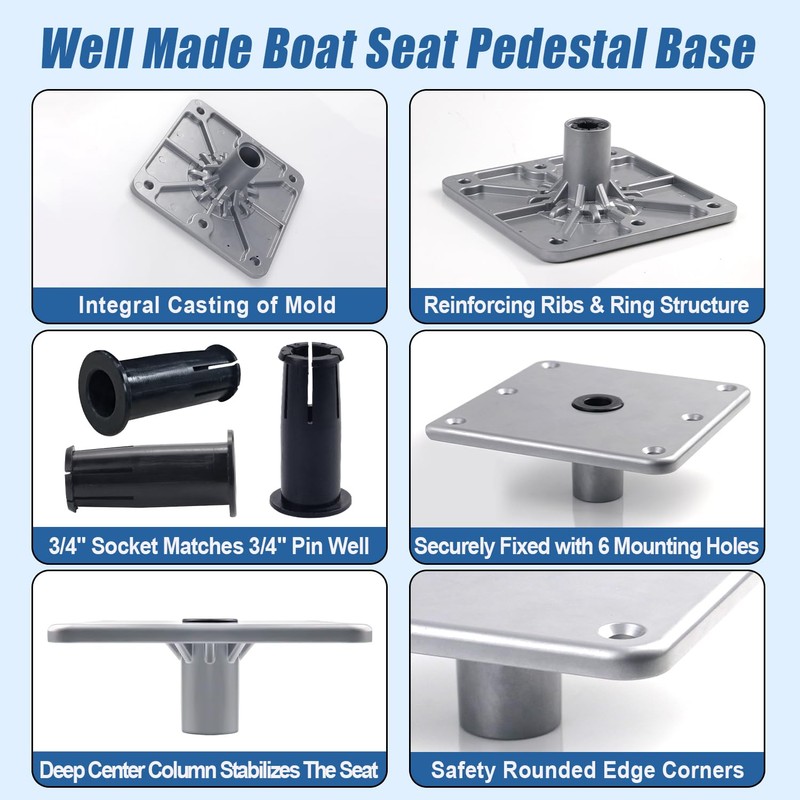 Boat Seat Pedestal 7" x 7" Boat Seat Base with