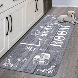 BAOMANYI Farmhouse Laundry Room Rug Runner, Laundry Room Organization 24"X72" Non Slip Mat Text Design Rug Machine Washable and Large Bathroom Rugs Stylish Versatile Laundry Room Rugs Decor