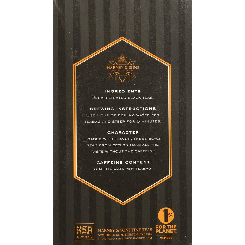 Harney and Sons Decaf Ceylon, Decaf Black 20 Teabags per