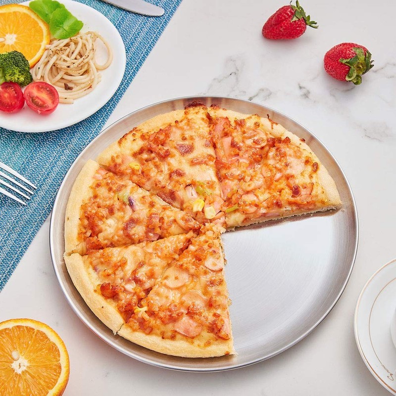 WEZVIX Stainless Steel Pizza Pan 8-Inch Set of 6, Pizza