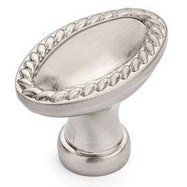 Cosmas 10 Pack 4116SN Satin Nickel Rope/Scroll Cabinet Hardware Oval Oblong Knob