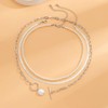 Layered Necklace for Women Stackable Beaded Pearl Choker Necklace for