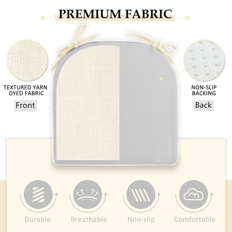 Wellsin Chair Cushions for Dining Chairs 4 Pack - Kitchen