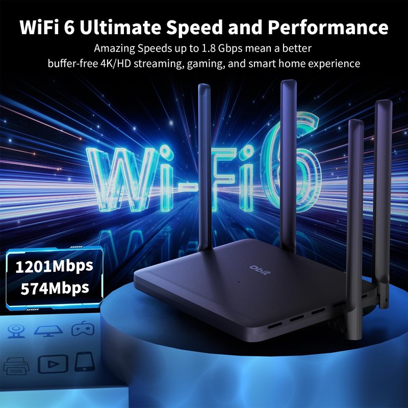 Dbit N300 Easy Setup Wireless Wi-Fi Router Smart Home Internet