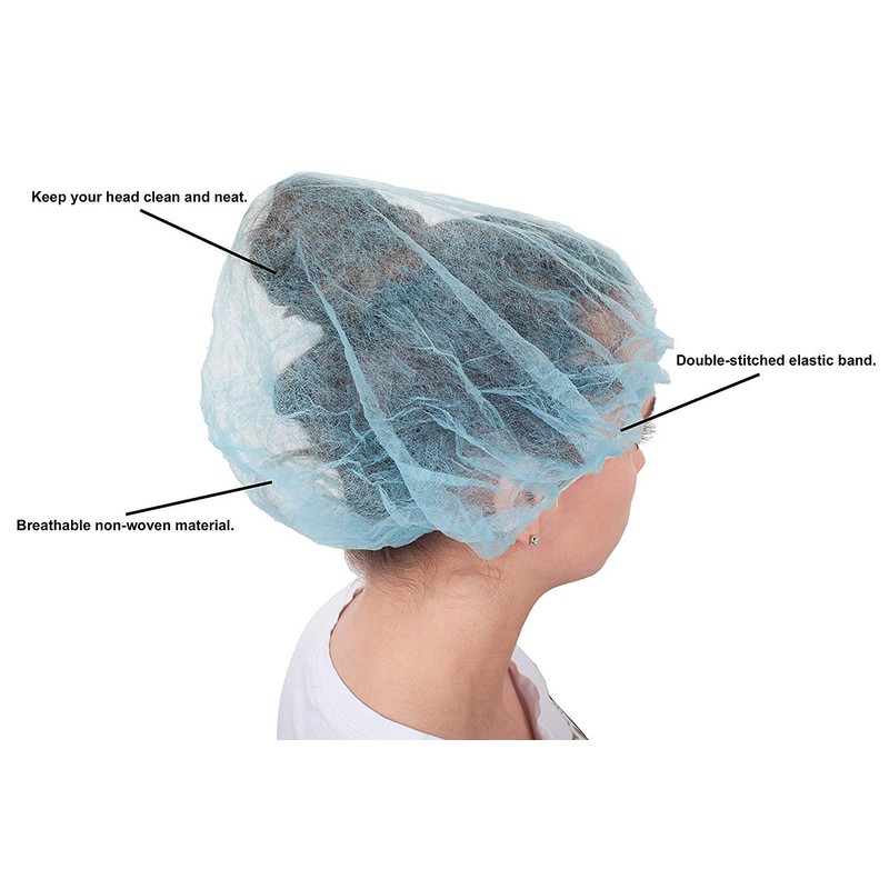 Medicom 100 Pcs Disposable Bouffant Caps (Blue)